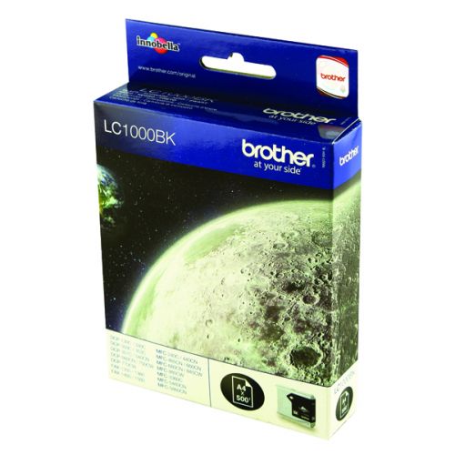 Brother LC1000BK Black Inkjet Cartridge (500 page capacity) LC-1000BK