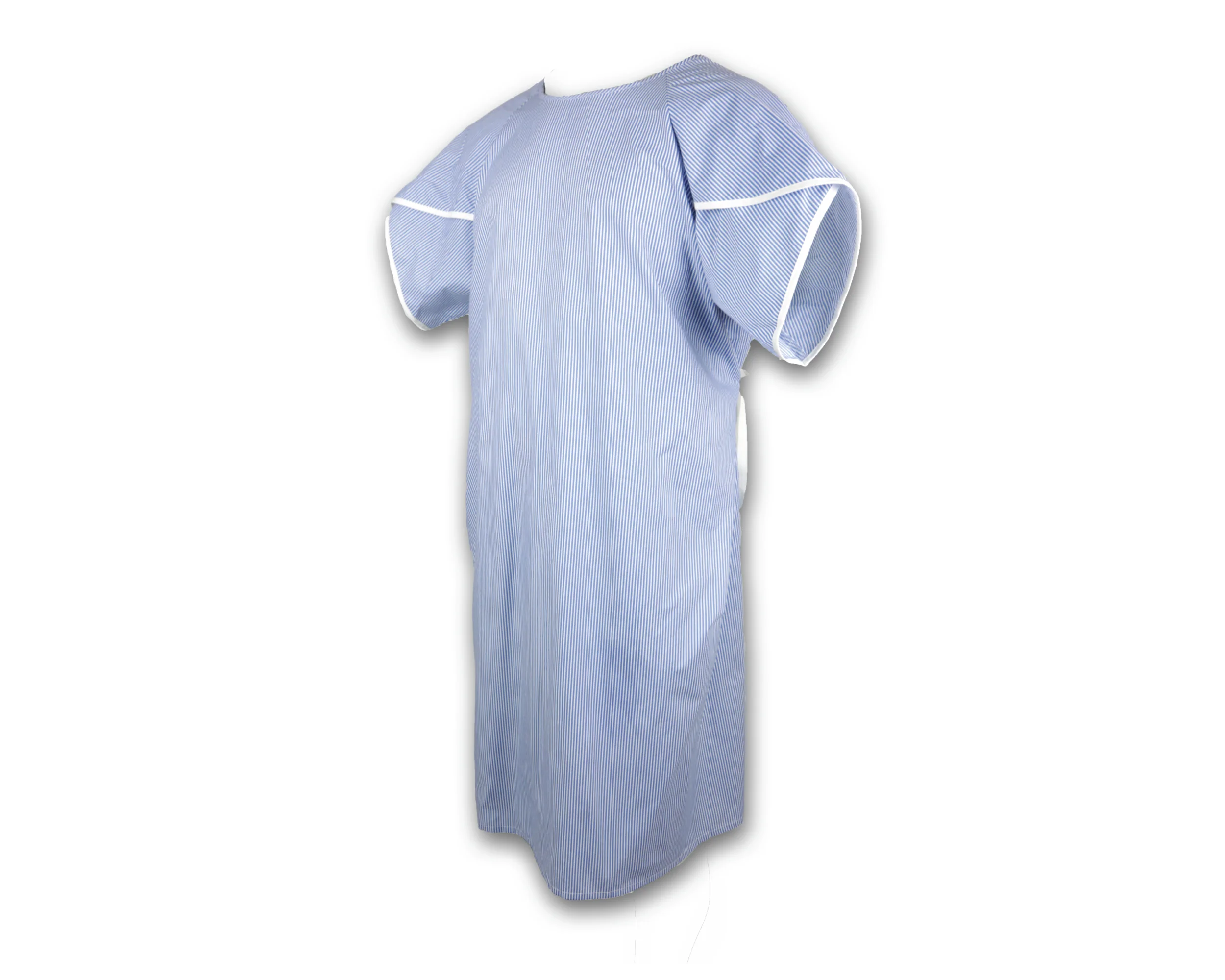 Butterfly Sleeve Adult Patient Gown - Blue Stripe