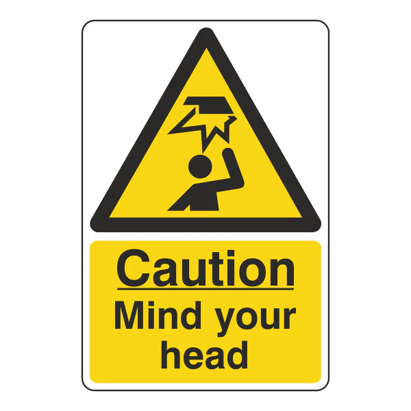 Caution Mind Your Head Sign- CLEARANCE
