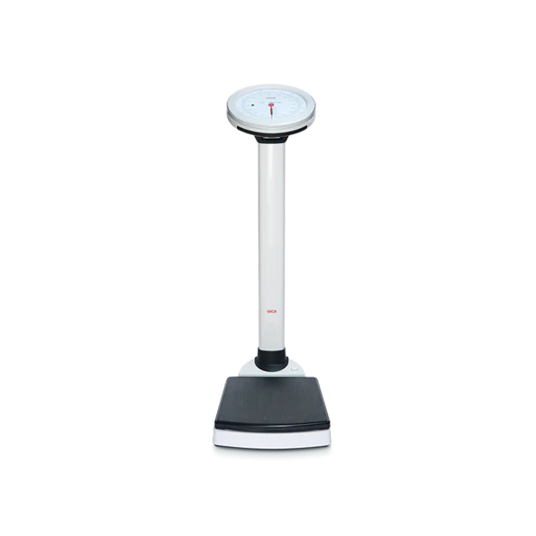 Class IIII mechanical column scale with BMI display and evaluation