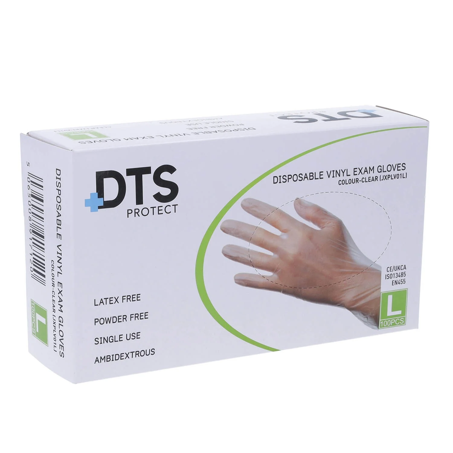 Clear Vinyl Gloves Powder Free - Medical Grade Cat III PPE – Box of 100 - Large - Image 2