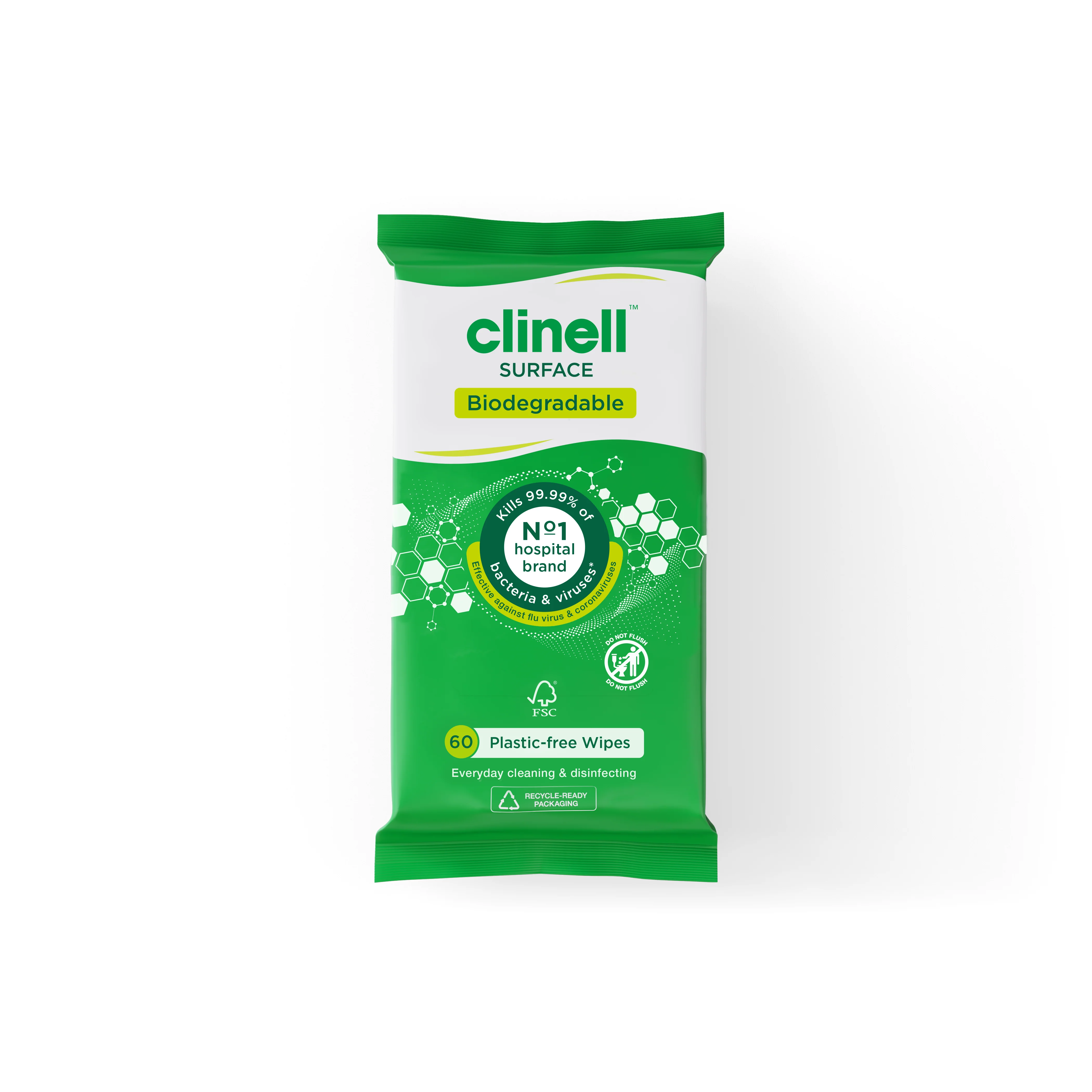 Clinell Universal Wipes (60 Wipes Per Pack) Plastic Free Biodegradable