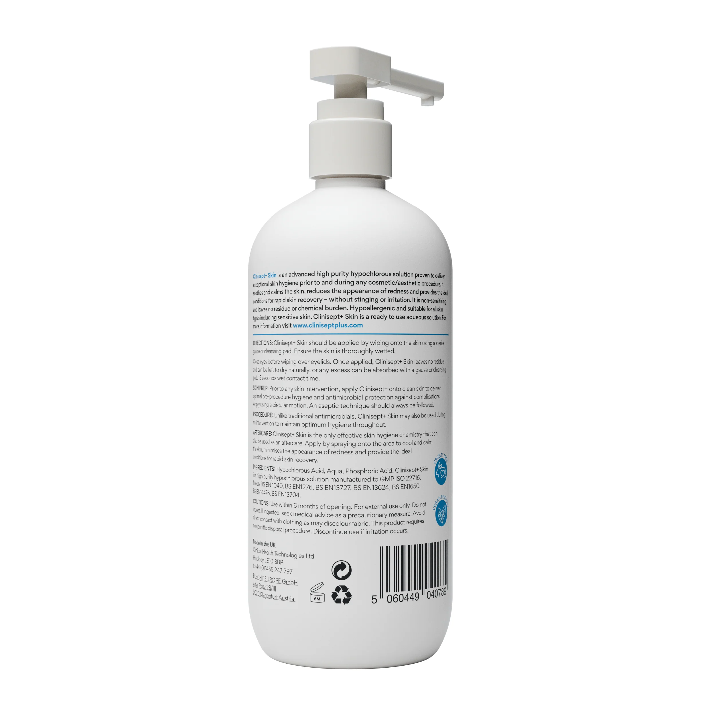 Clinisept+ Skin Cleansing Antimicrobial Hypochlorous Solution - 490ml - Image 2