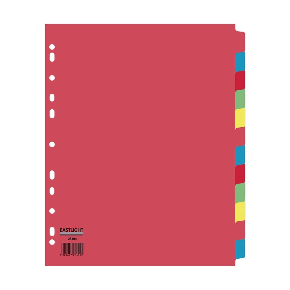 Concord Reinforced Divider 5-Part A4 160gsm Pastel Colours 77099