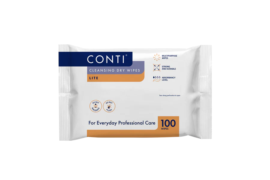 Conti® Lite Cleansing Dry Wipe - Small - 100x Wipes