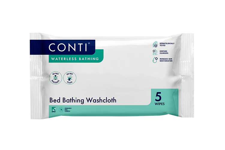 Conti® Maceratable Bed Bathing Washcloth - Lightly Fragranced - 5 Cloths