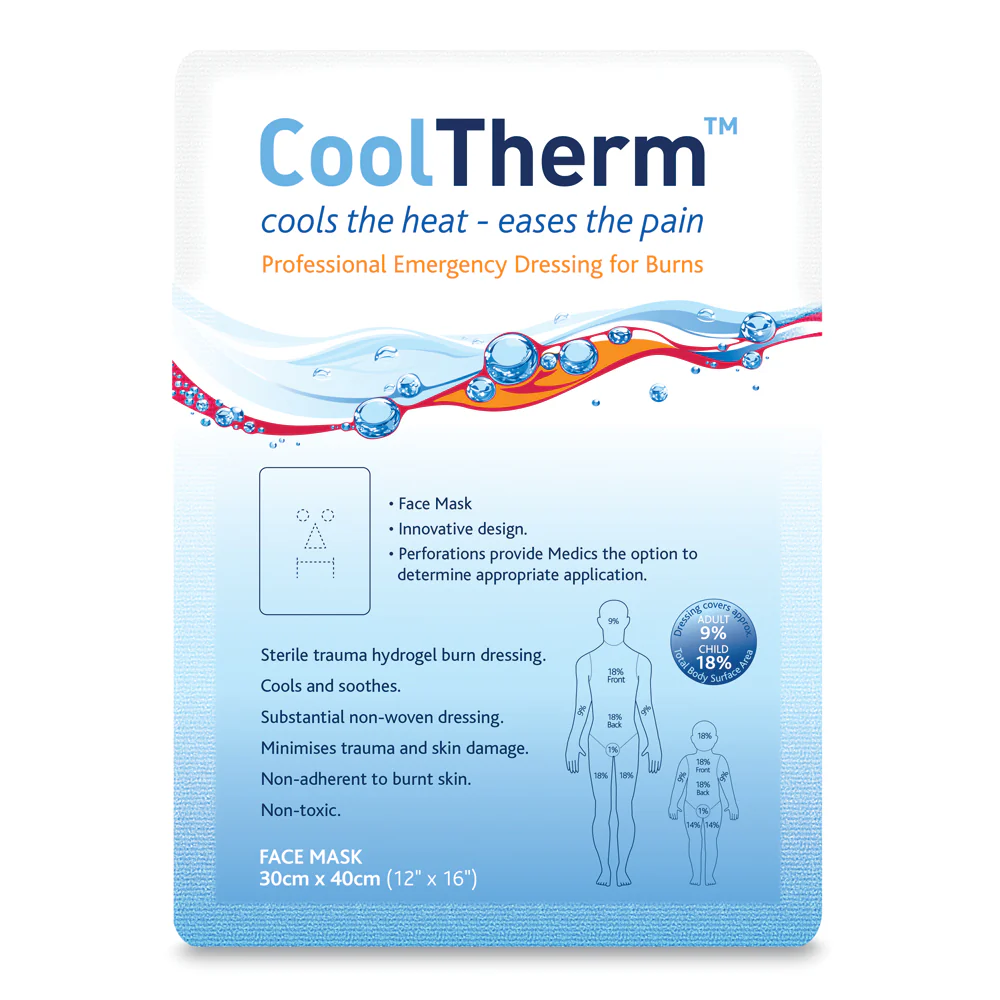 CoolTherm Dual Purpose Face Mask Dressing, Sterile, 30cm x 40cm - Pack of 5
