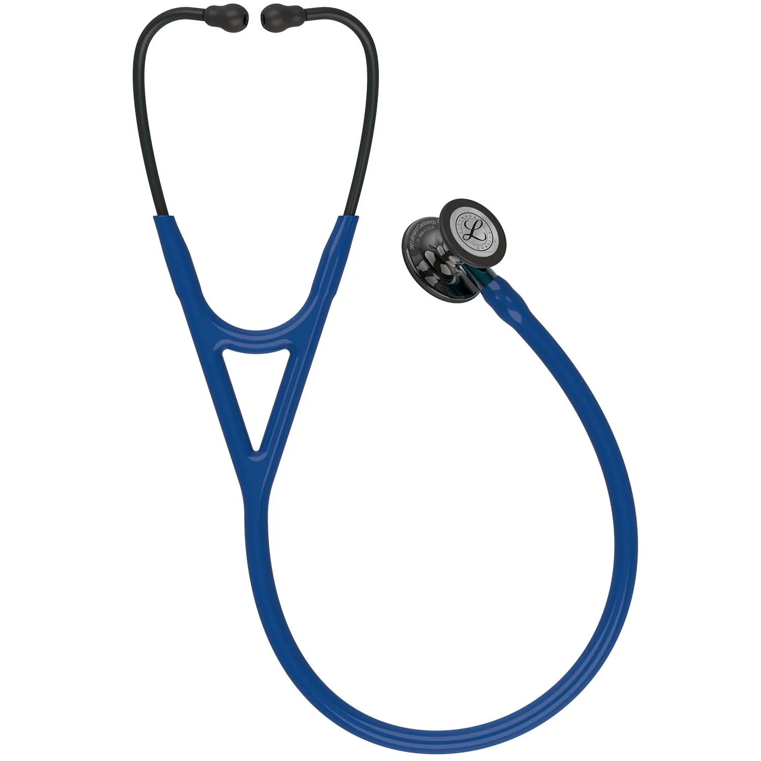 Littmann Cardiology IV Diagnostic Stethoscope: Polished Smoke & Navy - Blue Stem 6202 - Over Engraved - Image 6