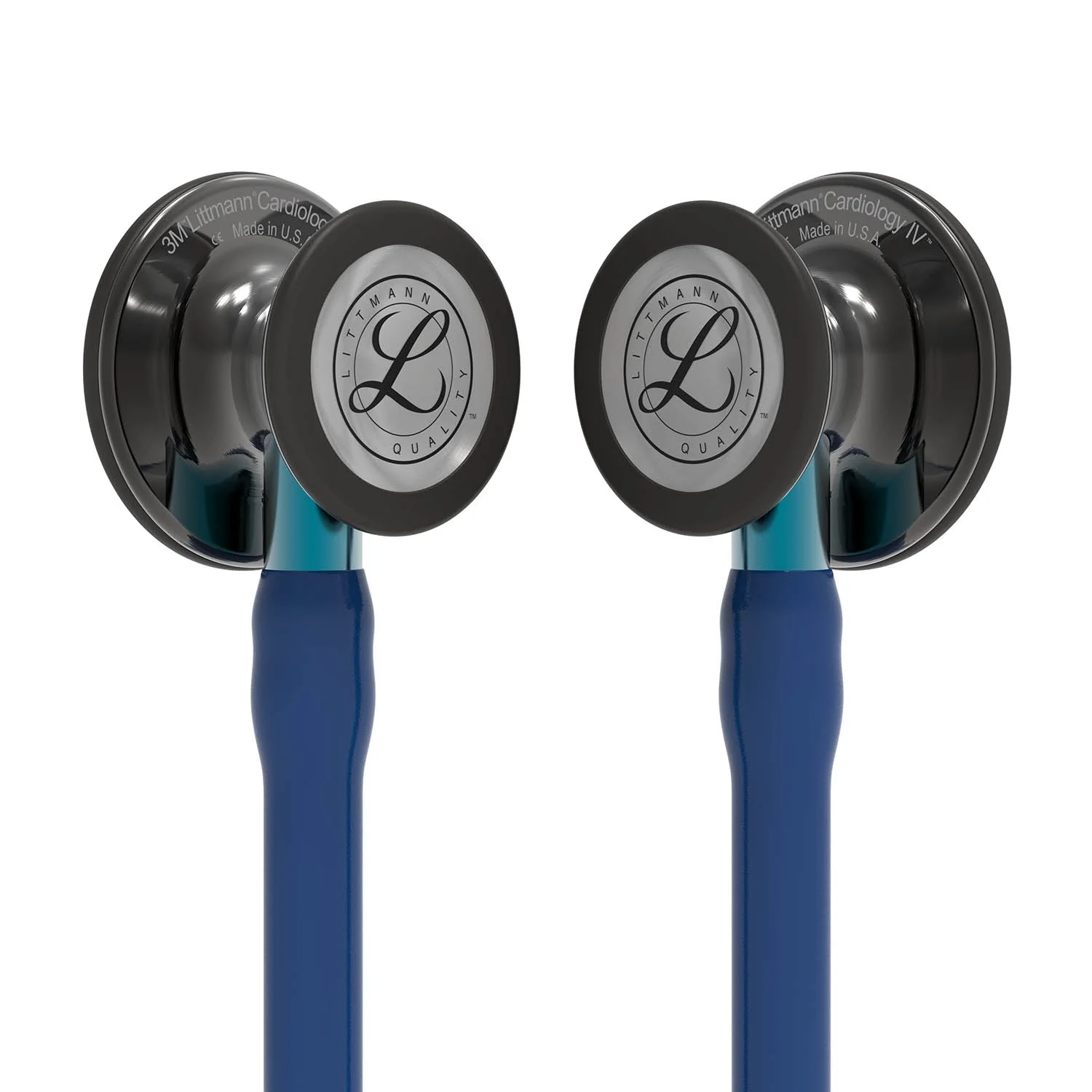 Littmann Cardiology IV Diagnostic Stethoscope: Polished Smoke & Navy - Blue Stem 6202 - Over Engraved - Image 7