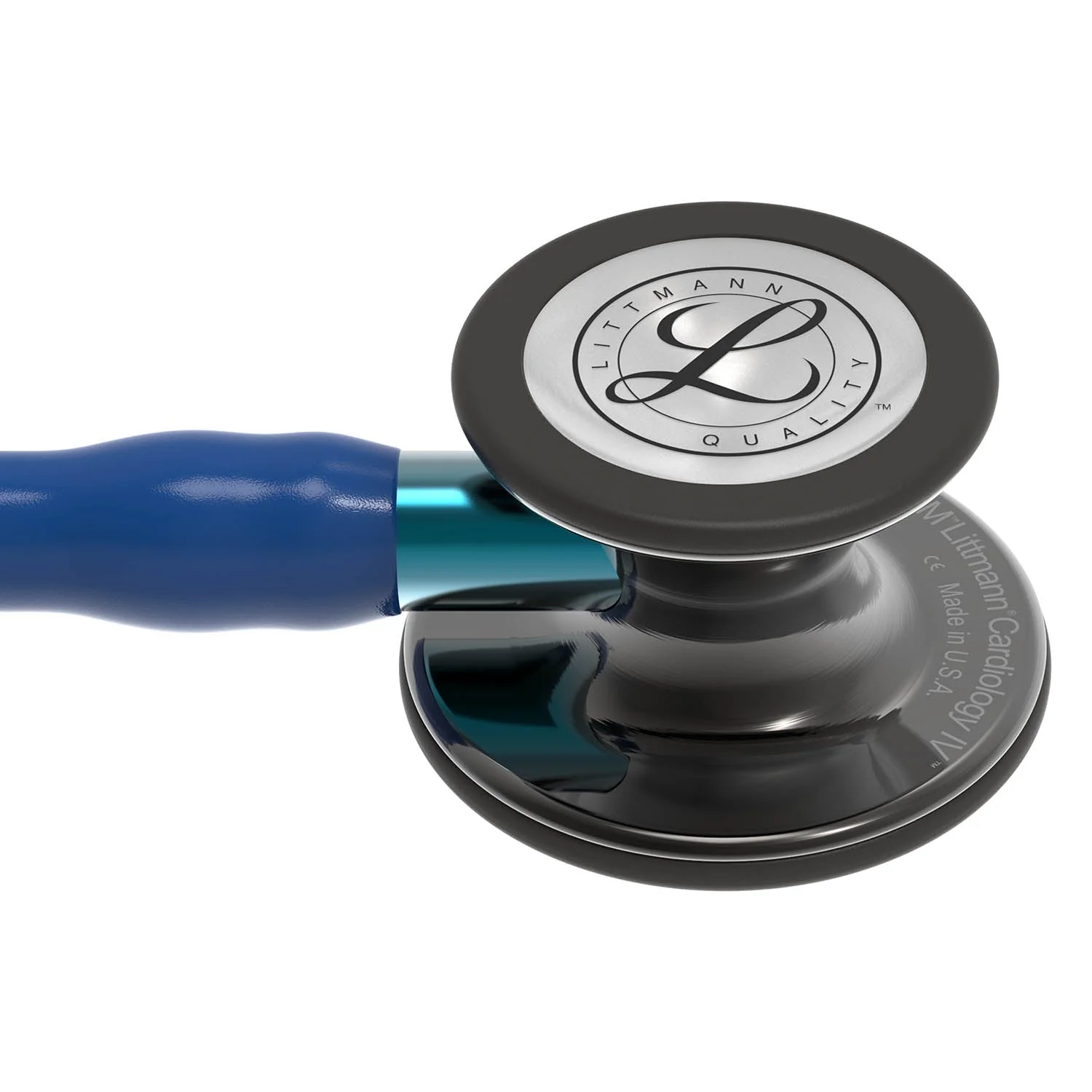 Littmann Cardiology IV Diagnostic Stethoscope: Polished Smoke & Navy - Blue Stem 6202 - Over Engraved - Image 8