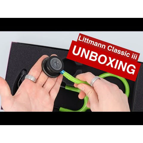 Littmann Classic III Monitoring Stethoscope: Smoke & Lime Green - Blue Stem 5875 - Over Engraved - Image 14
