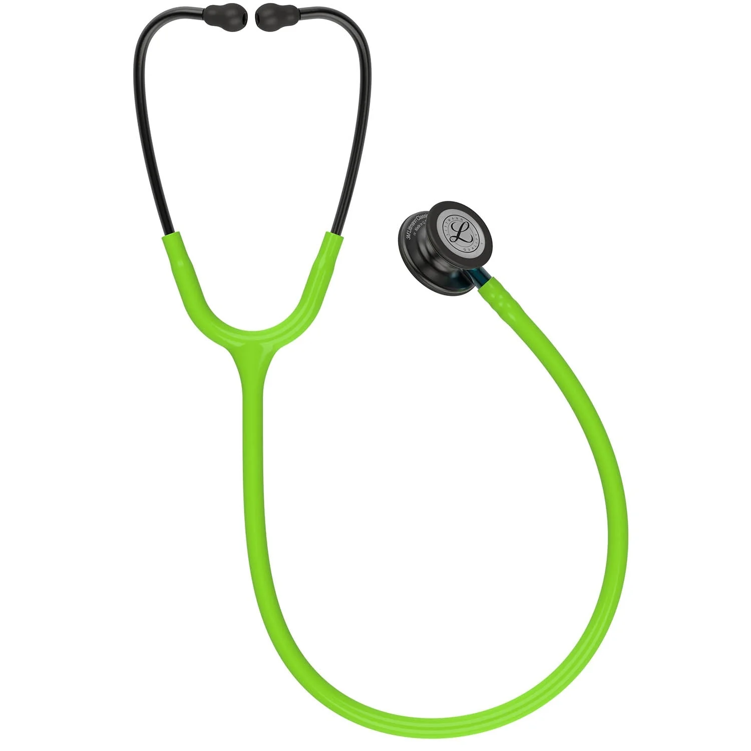 Littmann Classic III Monitoring Stethoscope: Smoke & Lime Green - Blue Stem 5875 - Over Engraved - Image 5