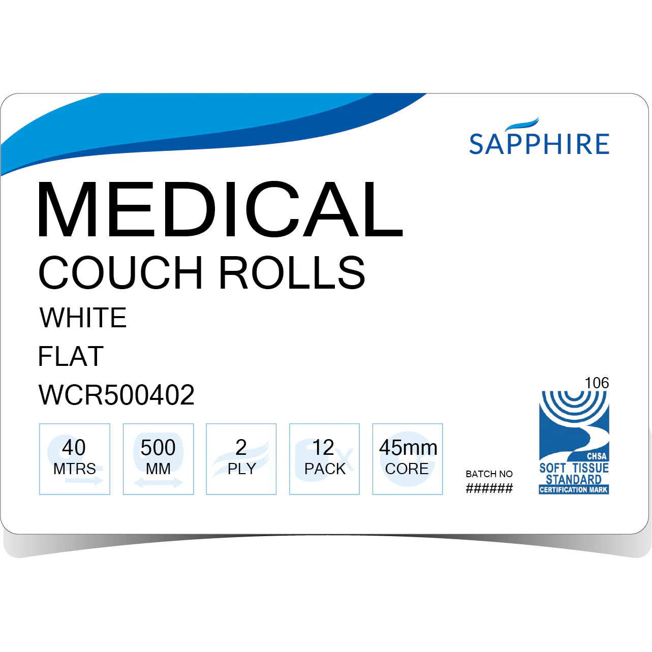 Couch Roll 2 Ply White 20 inch 40m Length Per 12 Rolls - Image 2