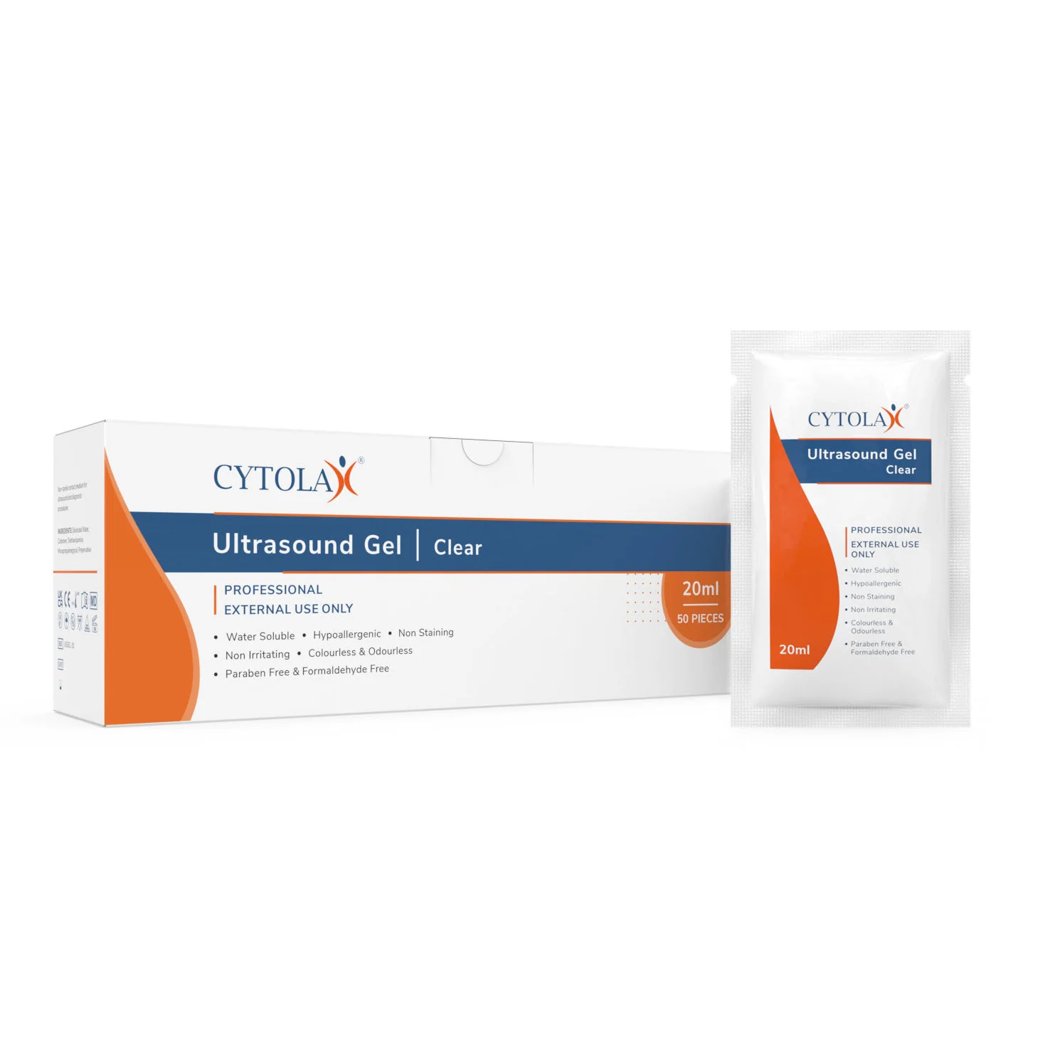 Cytolax Non-Sterile Thick Clear Ultrasound Gel - 20ml x 50 Sachets - CLEARANCE DUE TO SHORT DATE - Image 2