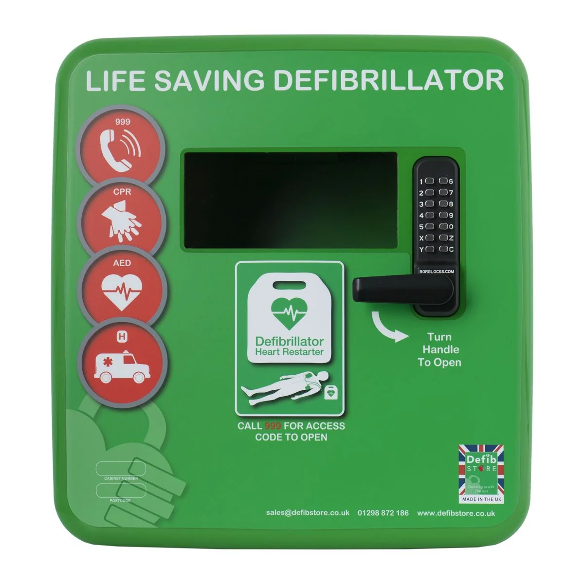 Defibstore 4000 - Defib Cabinet w/ Heater & Light - Keypad Lock - Green - Image 5