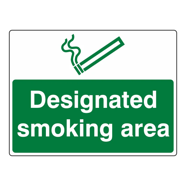 Designated Smoking Area Sign- CLEARANCE
