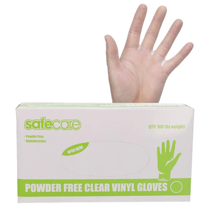 Disposable Clear Vinyl Gloves - Medium - Box of 100 - Image 2