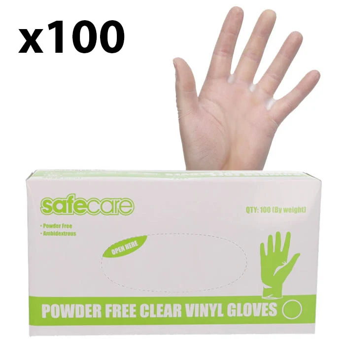 Disposable Clear Vinyl Gloves - Small - Box of 100 - Image 6