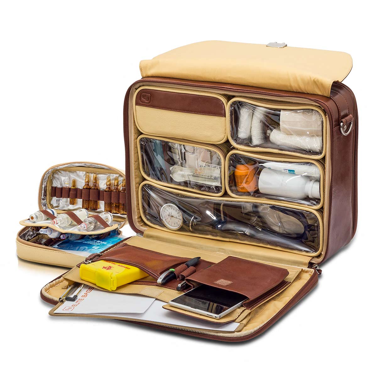 Elite Doctor’s Medical Bag – Brown Leather - CLEARANCE - Image 3