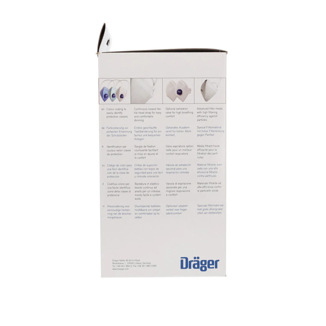Drager FFP3 Unvalved Respirator Mask - Box of 20 - Image 11