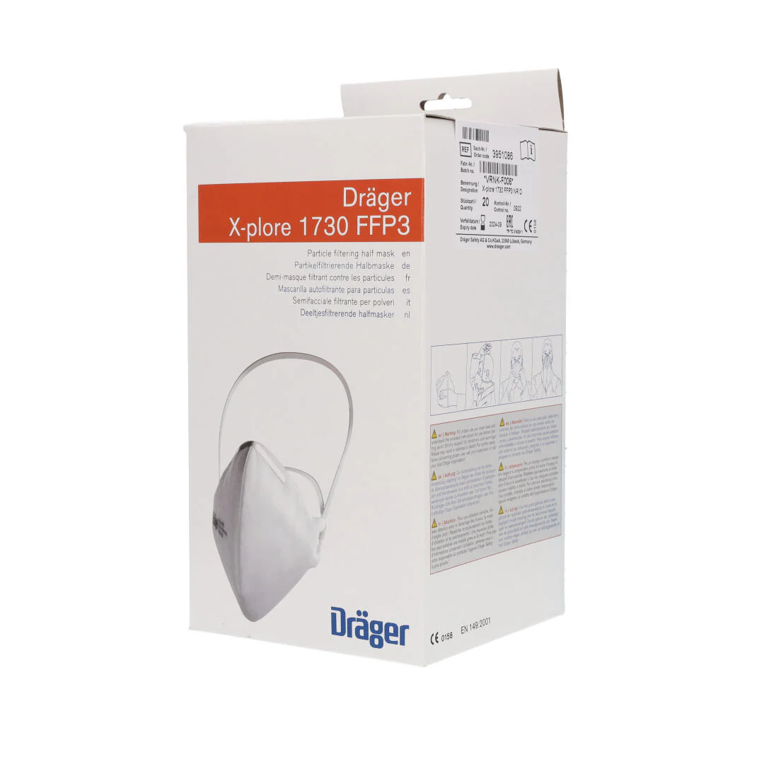 Drager FFP3 Unvalved Respirator Mask - Box of 20 - Image 7