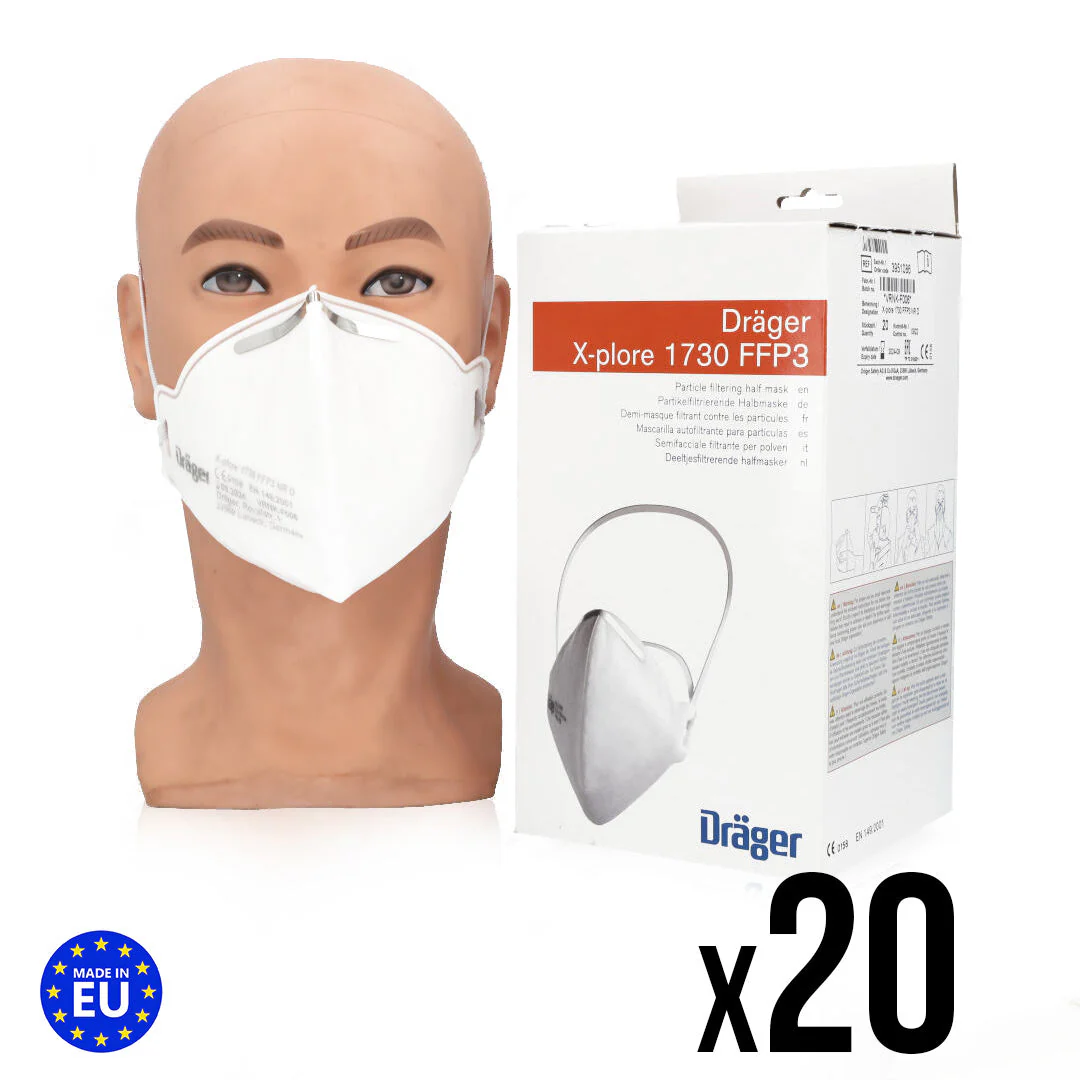 Drager FFP3 Unvalved Respirator Mask - Box of 20 - CLEARANCE - Expiry August 2024