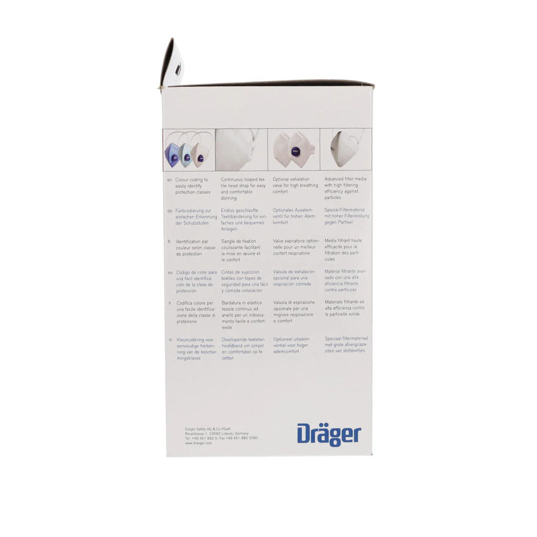 Drager FFP3 Unvalved Respirator Mask - Box of 20 - CLEARANCE - Expiry August 2024 - Image 11