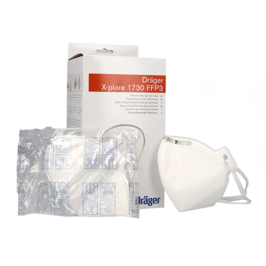 Drager FFP3 Unvalved Respirator Mask - Box of 20 - CLEARANCE - Expiry September 2024 - Image 2