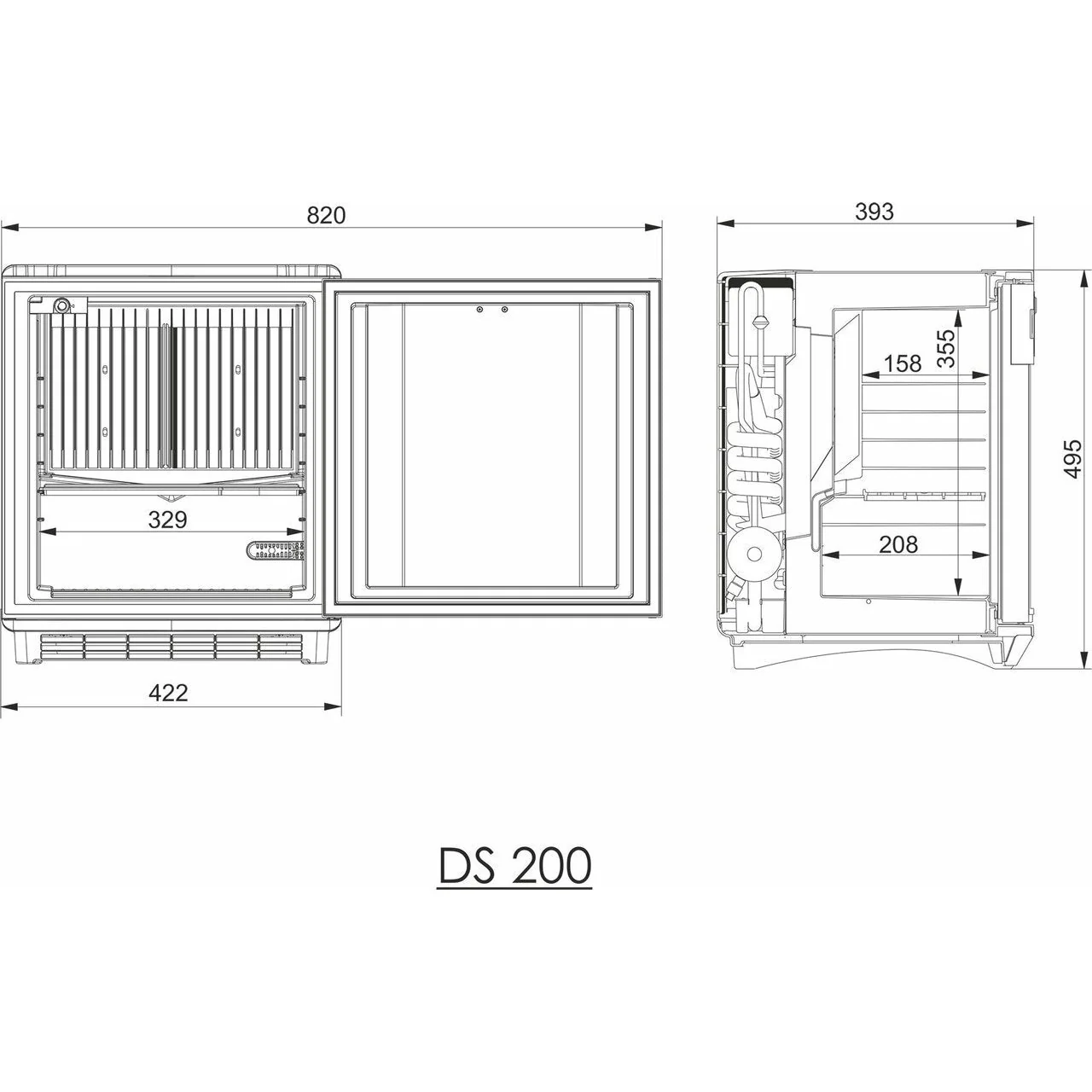 DS200 Free Standing Mini Fridge - Black - 23L - Image 2