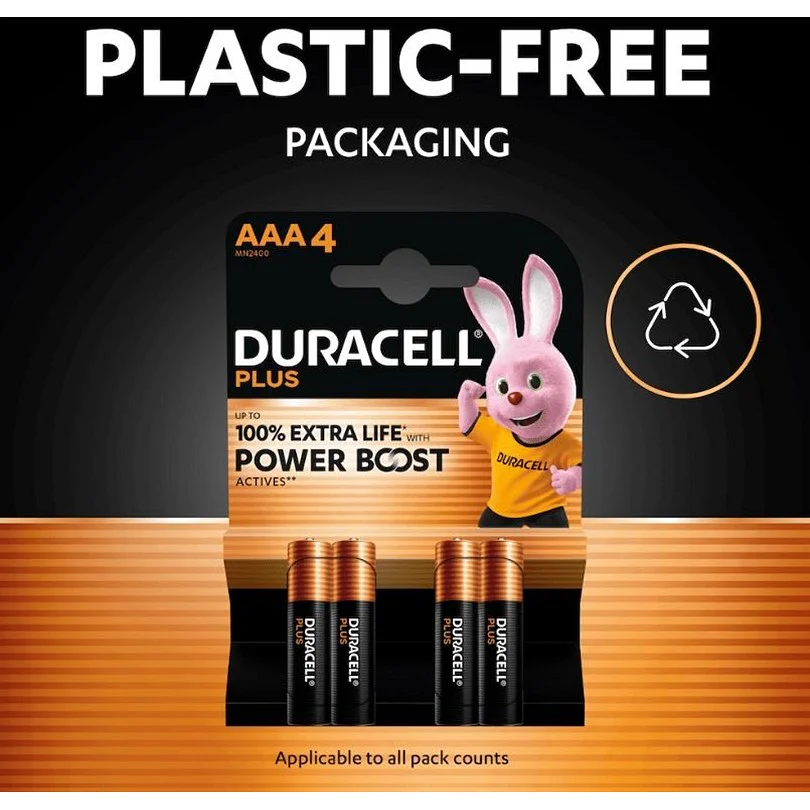 Duracell Plus AAA Alkaline Batteries - Pack of 4 - Image 5
