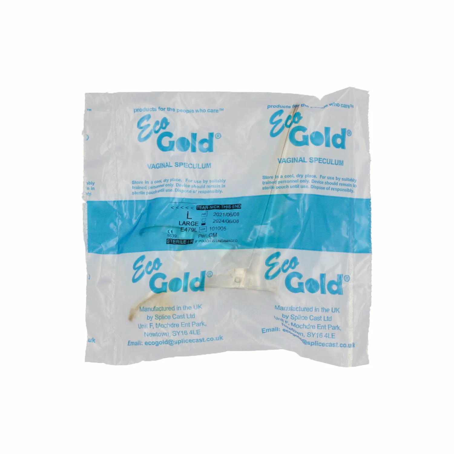 EcoGold Speculum Large (Sterile) With Lock - Blue - Pack of 20 - Image 5
