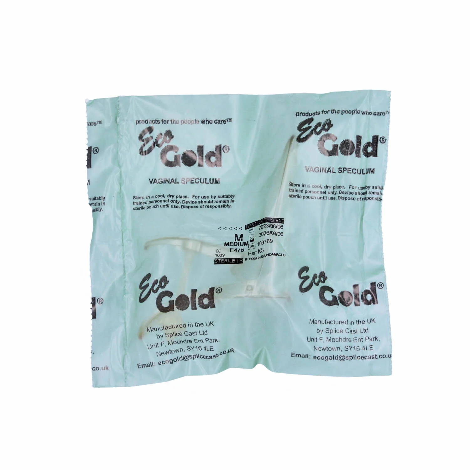 EcoGold Speculum Medium (Sterile) With Lock - Green - Pack of 20 - Image 5