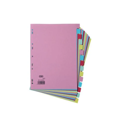 Elba A4 Coloured Card Dividers - 15 Part