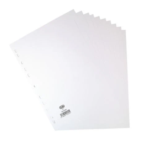 Elba A4 White Card Dividers - 10 Part