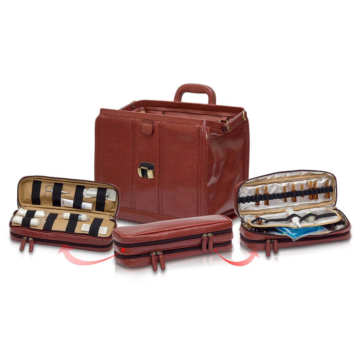 Elite Traditional Doctors Bag - Brown Leather - CLEARANCE - Image 4