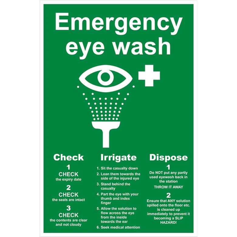 EMERGENCY EYE WASH S/A VINYL 300 X 200