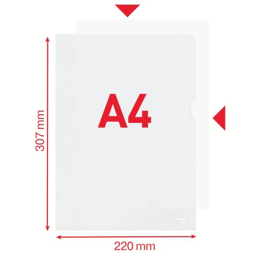 Esselte Embossed Folders A4 Clear (Pack of 100) - Image 5