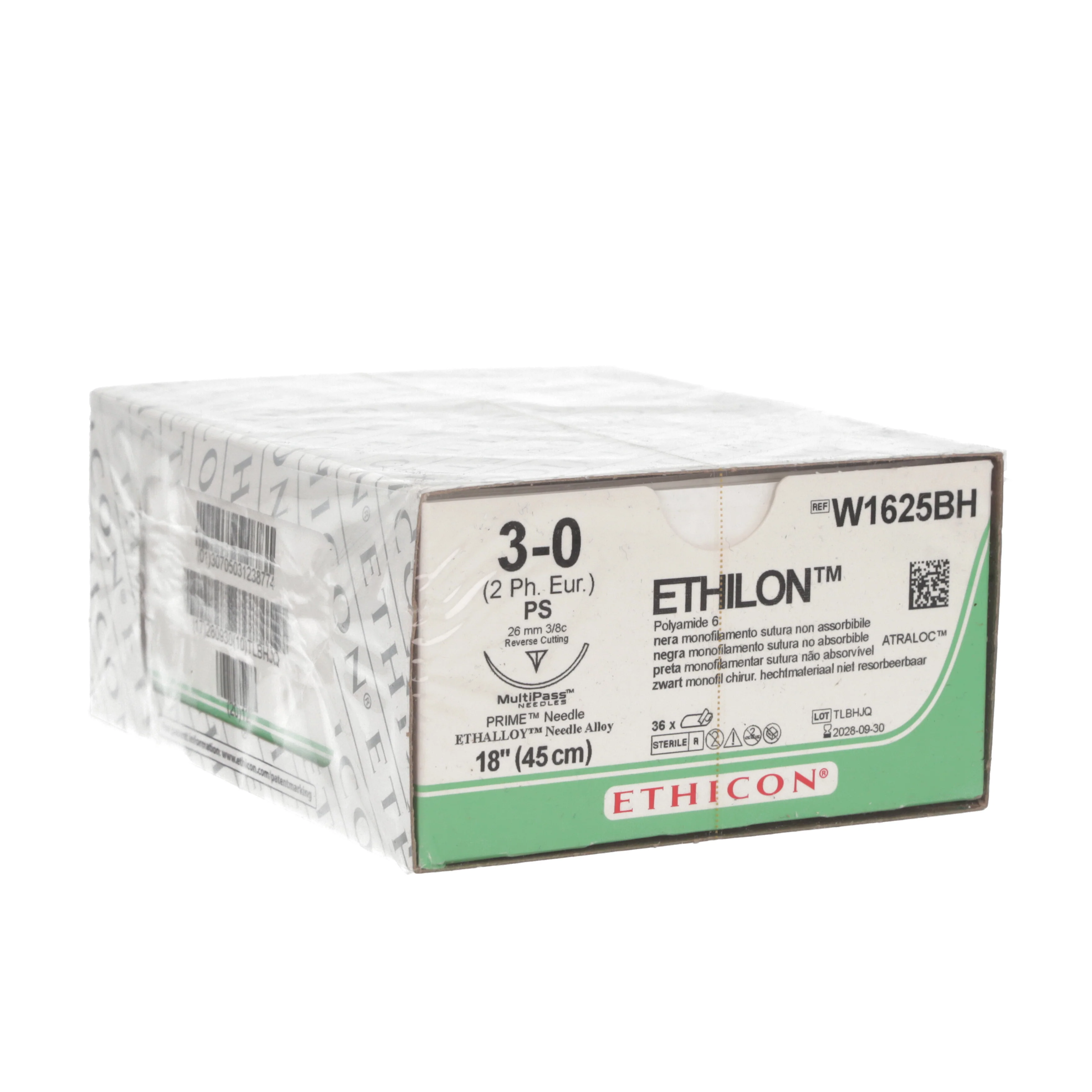 Ethilon Suture Cutting P Needle: 26mm 45cm Blue 3-0 2 Single