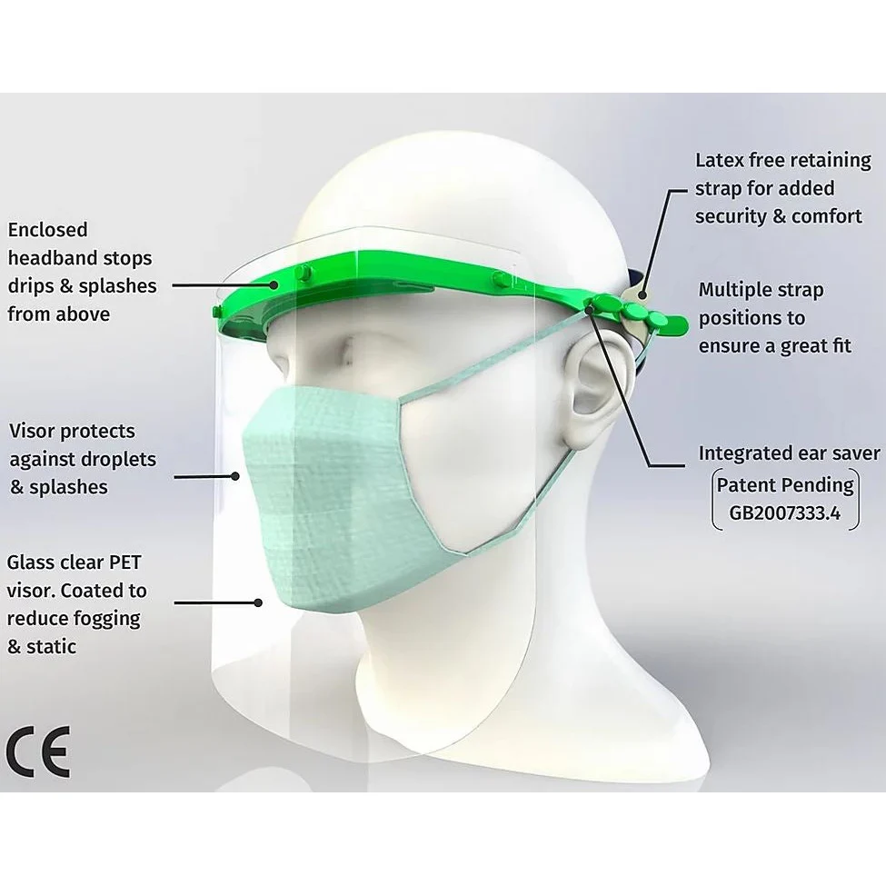Face Shield x1 - Grey [EN166] [Reusable] [Replaceable Visor] - Image 3