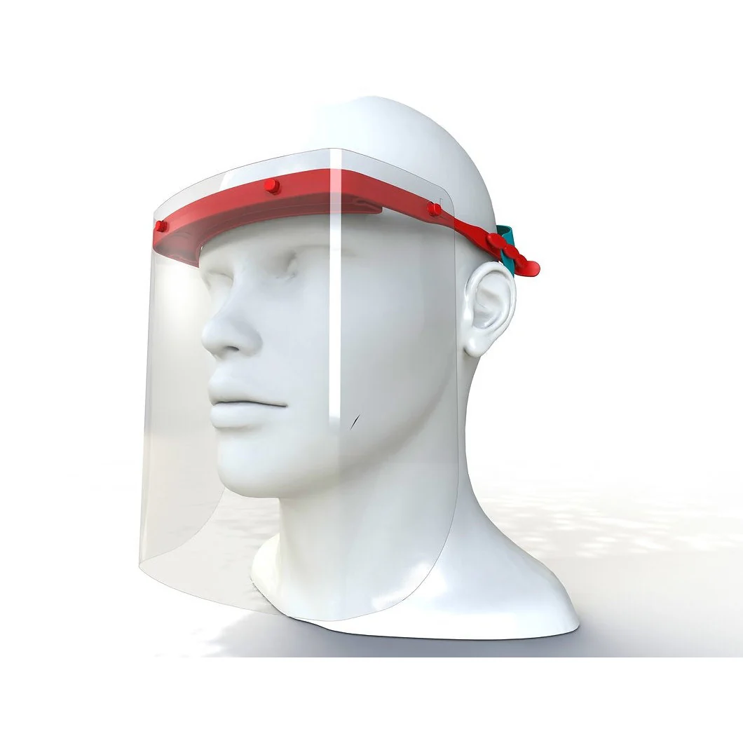 Face Shield x1 - Red [EN166] [Reusable] [Replaceable Visor] - Image 3