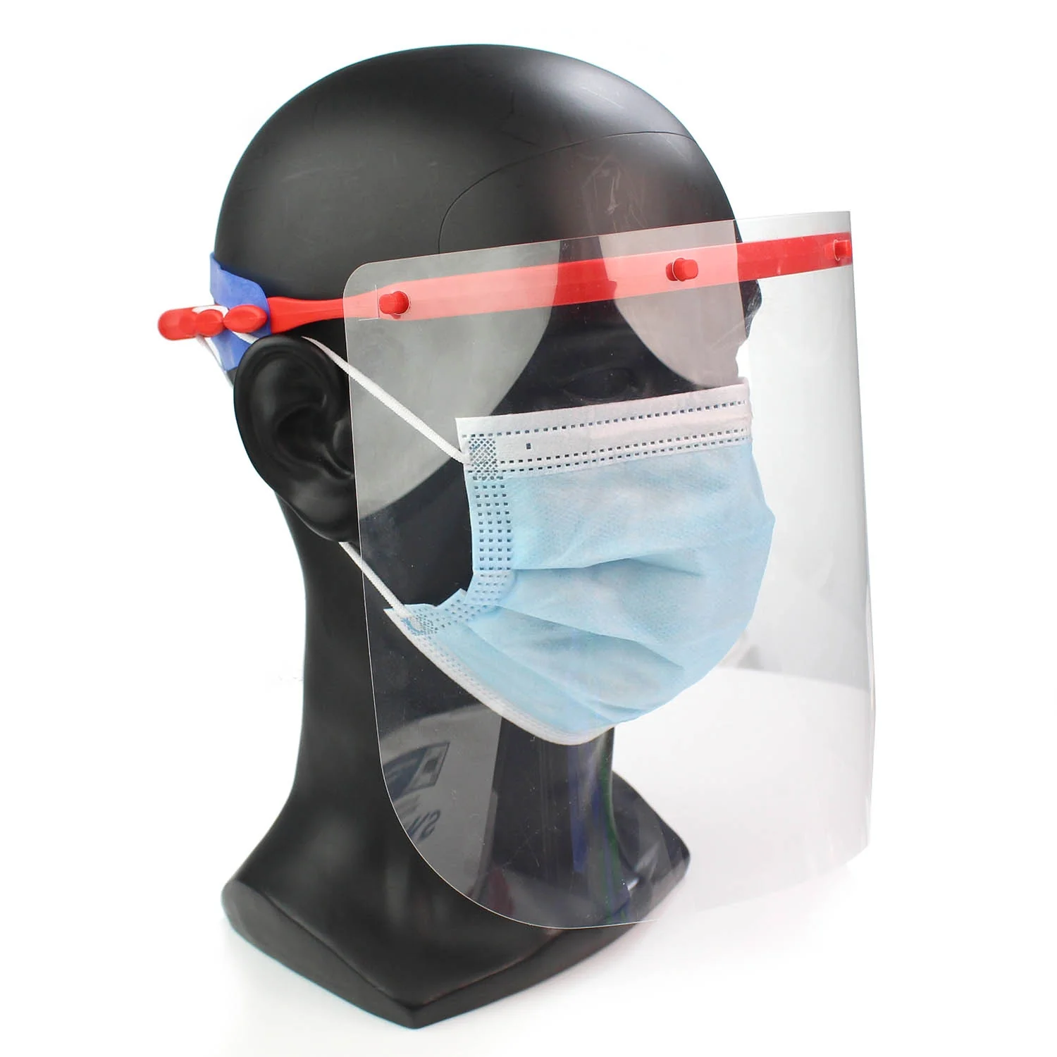Face Shield x1 - Red [EN166] [Reusable] [Replaceable Visor] - Image 4