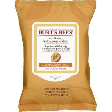Facial Cleansing Towelettes Peach Exfoliating (25 towelettes per pack)