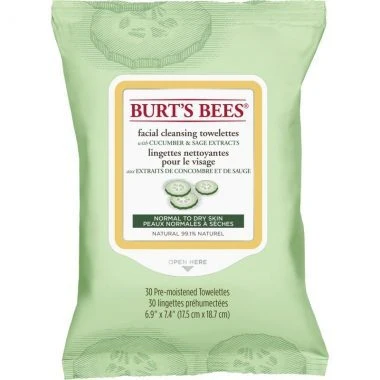 Facial Cleansing Towelettes with Cucumber & Sage (30 towelettes per pack)