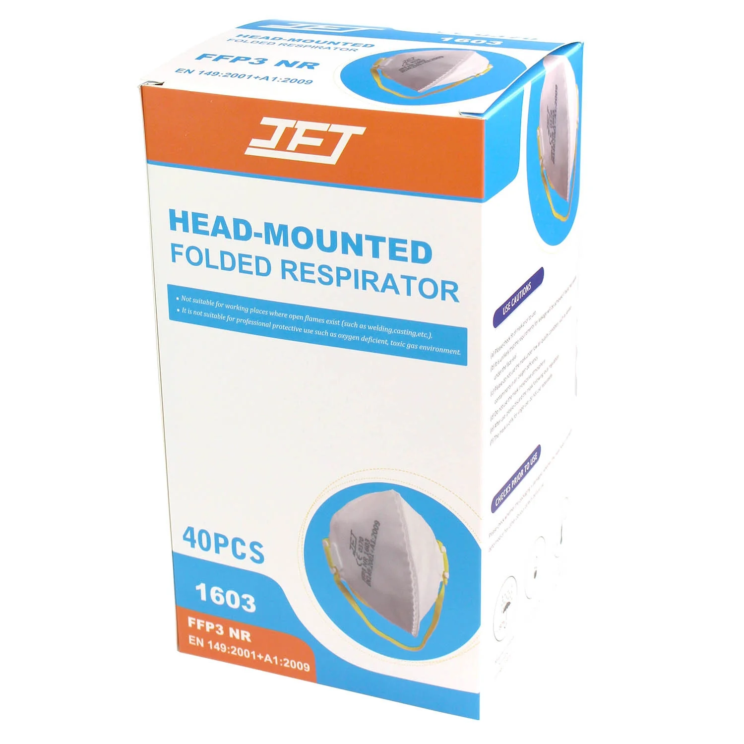 FFP3 Respirator Face Mask - Unvalved - Pack of 40 - Image 2