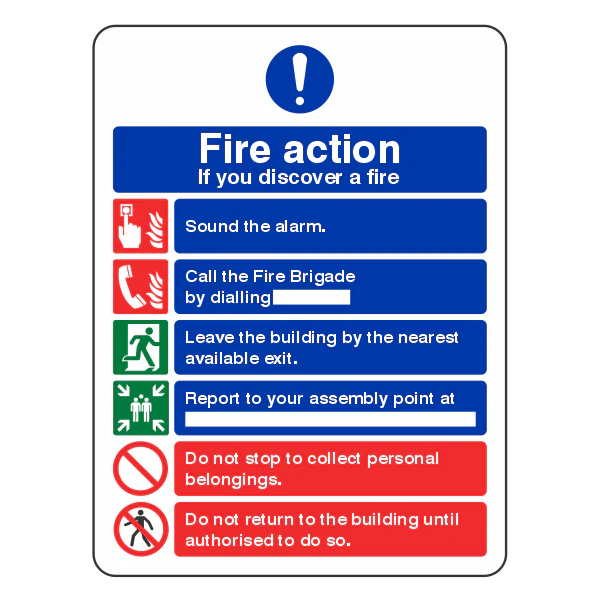Fire Action Notice Sign - If You Discover Fire - Image 4