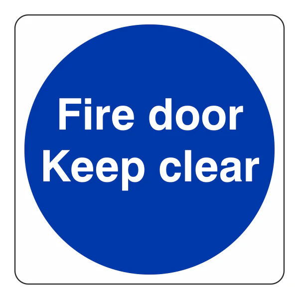 Fire Door Keep Clear Sign- CLEARANCE