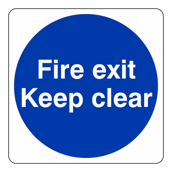 Fire Exit Sign - Keep Clear- CLEARANCE