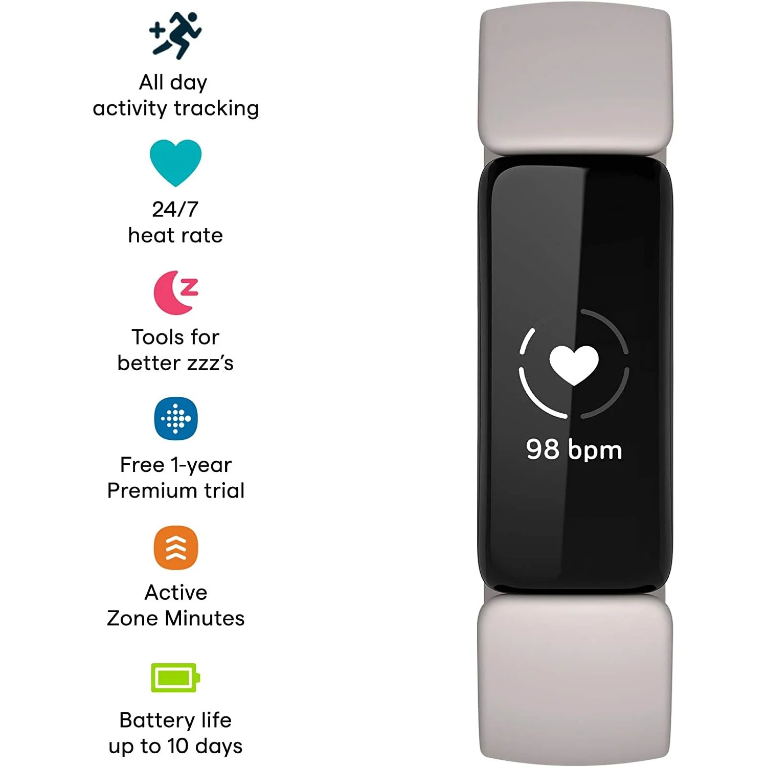 Fitbit Inspire 2 - Lunar White - Image 4