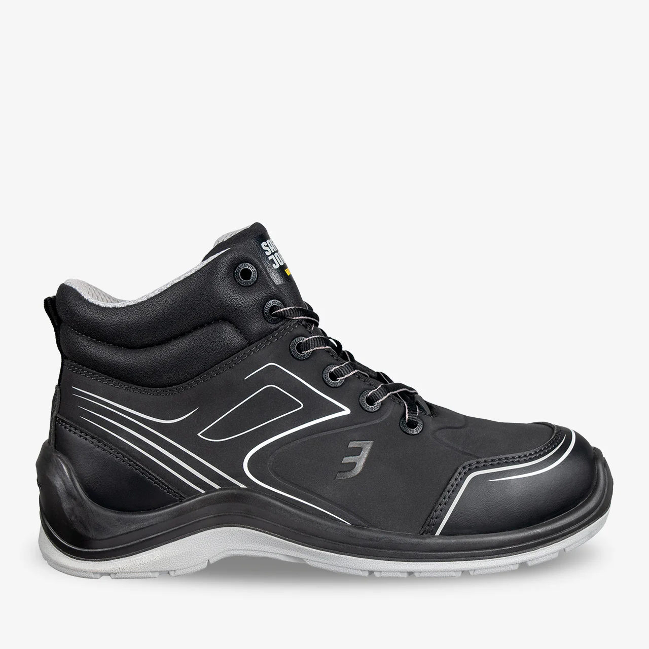 Flow Mid Unisex Lace-up Safety Boot - Black - Image 3