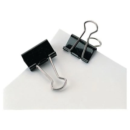 Fold-Back Paper Clips Black 51mm x 12